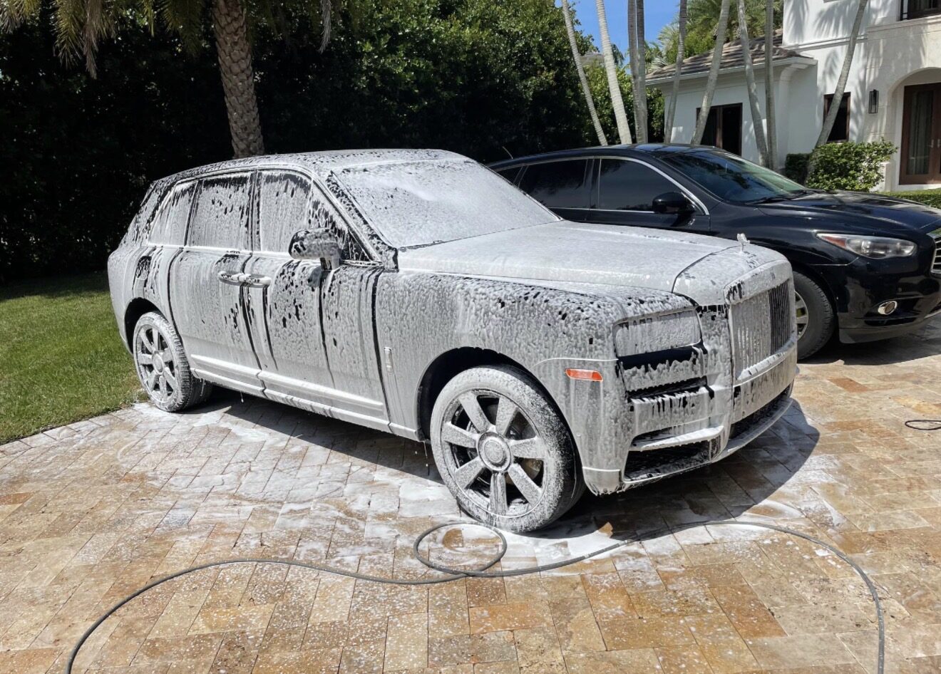 Rolls-Royce Cullinan luxury mobile detailing and foam wash by The Detail Club LA — premium estate detail service in Calabasas
