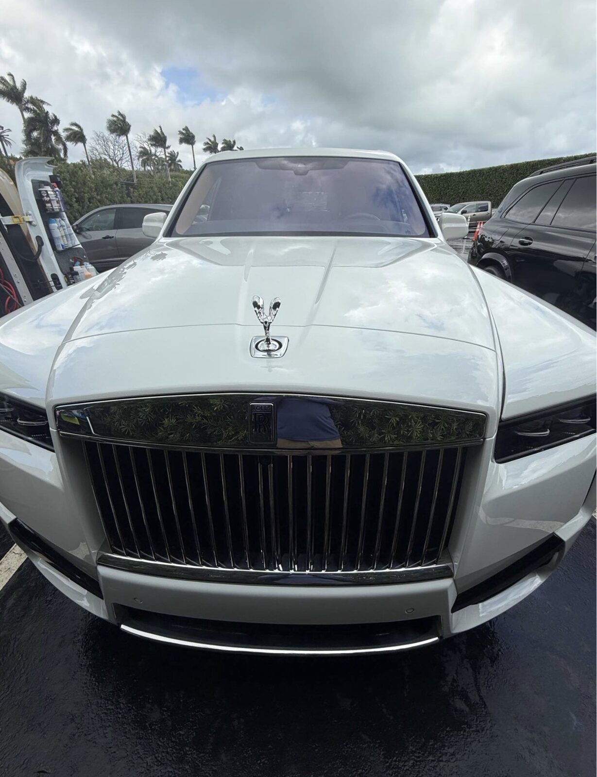 Rolls-Royce Cullinan white luxury mobile detailing and ceramic coating by The Detail Club LA in Calabasas